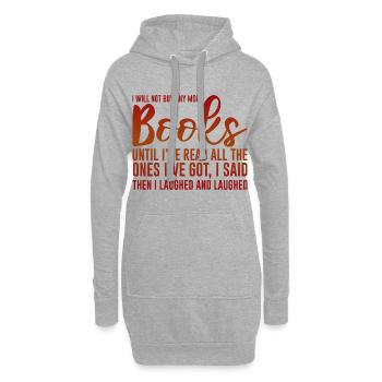 Je n’achèterai plus de livres 4 - Sweat-shirt à capuche long Femme - gris chiné - Devant