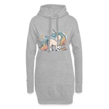 Pastellfarbenes Paradies - Hoodie-Kleid - Grau meliert - Vorne