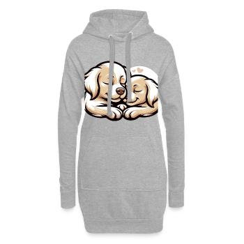 Two Dogs In Love - Hoodie-Kleid - Grau meliert - Vorne