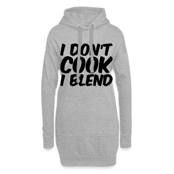 Je ne cuisine pas, je mélange - Sweat-shirt à capuche long Femme - gris chiné - Devant