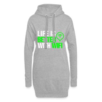 Wifi Wifi Informaticien Programmeur Geek Cadeau - Sweat-shirt à capuche long Femme - gris chiné - Devant