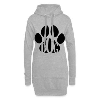 Chien, patte de chien, meilleur ami de l'homme - Sweat-shirt à capuche long Femme - gris chiné - Devant