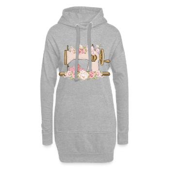 Nähmaschine Näherin Mama Geschenkidee T-Shirt - Hoodie-Kleid - Grau meliert - Vorne