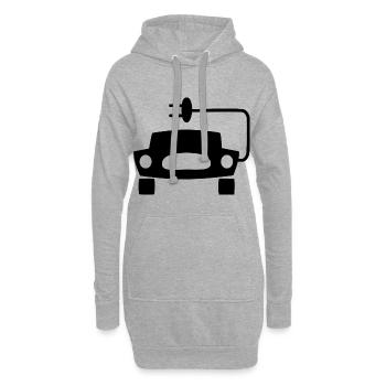Elektrische Autos - Hoodie-Kleid - Grau meliert - Vorne