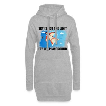 Wingsuit fliegen Base Jumping Fallschirmspringen Wingsuiting - Hoodie-Kleid - Grau meliert - Vorne