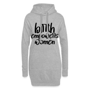 La naissance autonomise les femmes 3 - Sweat-shirt à capuche long Femme - gris chiné - Devant