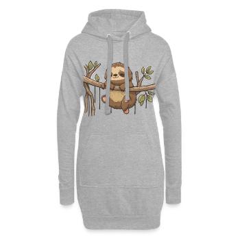 Faultier-Leben - Hoodie-Kleid - Grau meliert - Vorne
