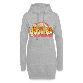Gerechtigkeit Freiheit Frieden Toleranz Liebe - Hoodie-Kleid - Grau meliert - Vorne