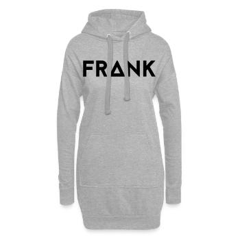 Prénom Frank - Sweat-shirt à capuche long Femme - gris chiné - Devant