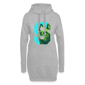 Schipperke Retro II - Hoodie-Kleid - Grau meliert - Vorne