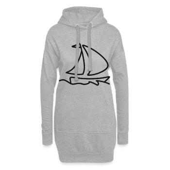 Voile capitaine navire voile le sport marins - Sweat-shirt à capuche long Femme - gris chiné - Devant