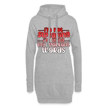Je ne jure pas que j’utilise mes mots d’entraînement 3 - Sweat-shirt à capuche long Femme - gris chiné - Devant