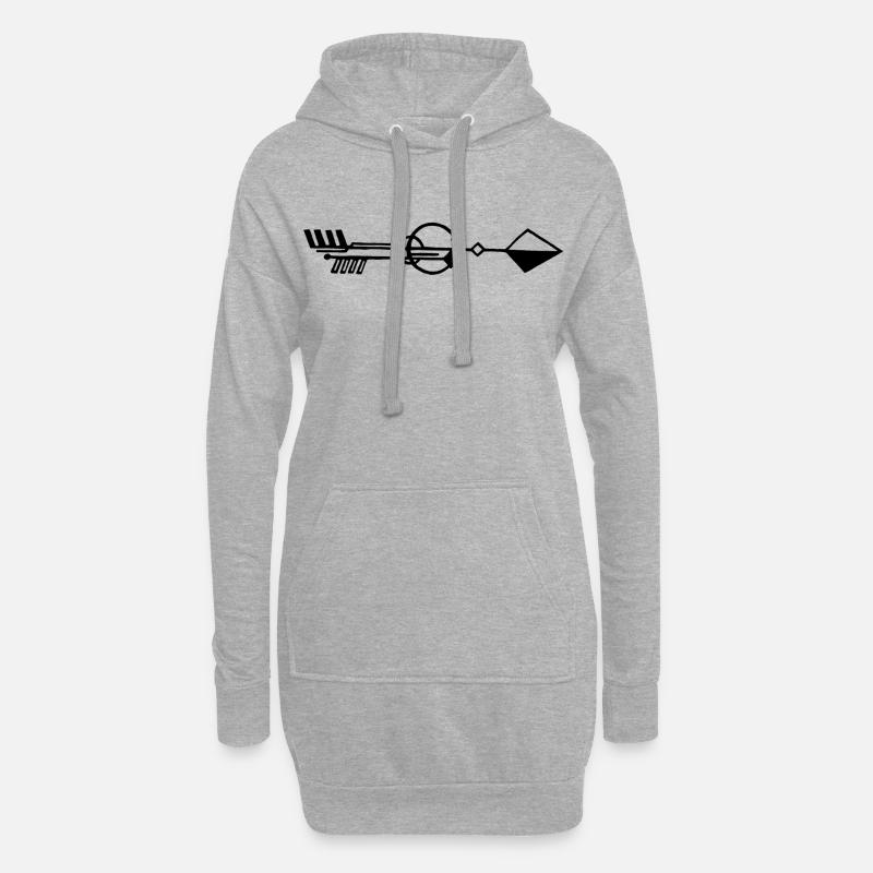 Seltsamer schwarzer Pfeil - Hoodie-Kleid - Grau meliert