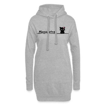 Miesepetra – Drôle de chat Jeu de mots Petra - Sweat-shirt à capuche long Femme - gris chiné - Devant