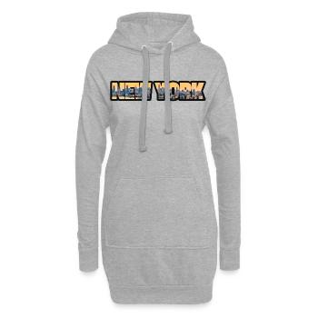 Skyline de New York - Sweat-shirt à capuche long Femme - gris chiné - Devant