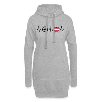 Österreich Fußball Herzschlag Österreich - Hoodie-Kleid - Grau meliert - Vorne