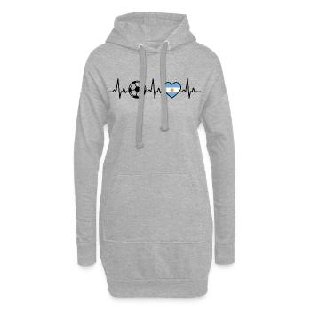 Football argentin Heartbeat Argentin - Sweat-shirt à capuche long Femme - gris chiné - Devant