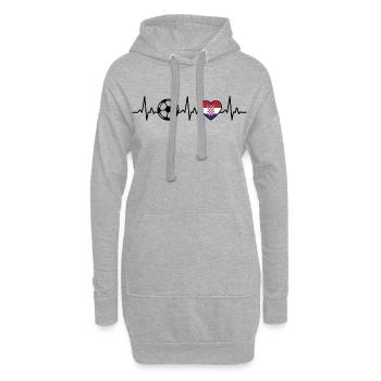Kroatien Fußball Herzschlag Kroatien - Hoodie-Kleid - Grau meliert - Vorne