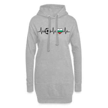 Bulgarien Fußball Herzschlag Bulgarien - Hoodie-Kleid - Grau meliert - Vorne