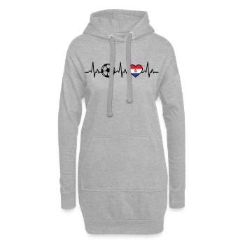 Paraguay Football Heartbeat Paraguay - Sweat-shirt à capuche long Femme - gris chiné - Devant