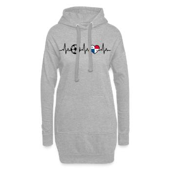Panama Football Heartbeat Panama - Sweat-shirt à capuche long Femme - gris chiné - Devant