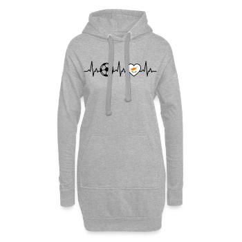 Zypern Fußball Herzschlag Zypern - Hoodie-Kleid - Grau meliert - Vorne