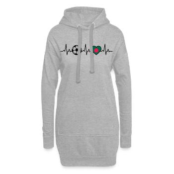 Battement de cœur du football du Bangladesh - Sweat-shirt à capuche long Femme - gris chiné - Devant
