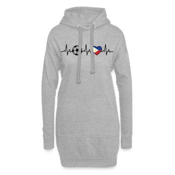 Philippines Football Heartbeat Philippines - Sweat-shirt à capuche long Femme - gris chiné - Devant