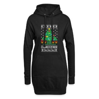 Chemie Laborant Weihnachtsbaum Periodensystem Lab - Hoodie-Kleid - Schwarz - Vorne