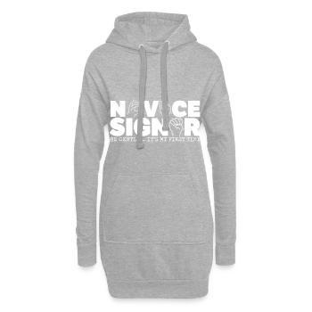 Signataire novice ASL - Sweat-shirt à capuche long Femme - gris chiné - Devant