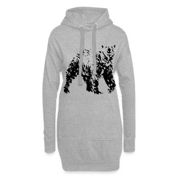 Ours polaire - Sweat-shirt à capuche long Femme - gris chiné - Devant