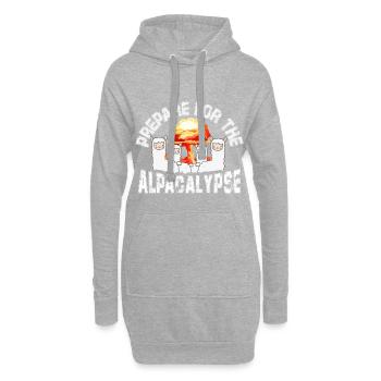 Préparez-vous à l'Alpacalypse - Sweat-shirt à capuche long Femme - gris chiné - Devant