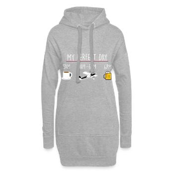 Mon jour parfait de vol - Sweat-shirt à capuche long Femme - gris chiné - Devant
