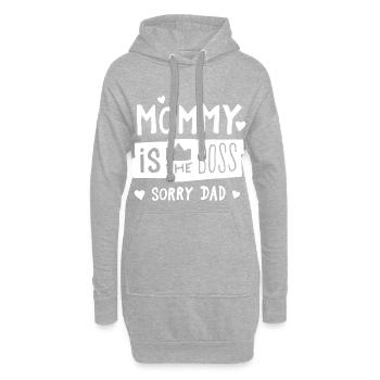 Maman est le patron. Fête des mères - Sweat-shirt à capuche long Femme - gris chiné - Devant