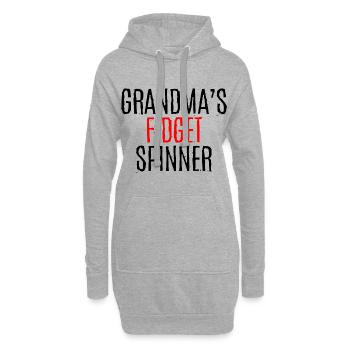 Grandma's Fidget Spinner 2 - Hoodie-Kleid - Grau meliert - Vorne