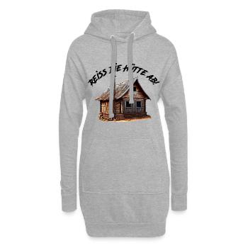 Reiss die Hütte ab | Reiß die Hütte ab - Hoodie-Kleid - Grau meliert - Vorne