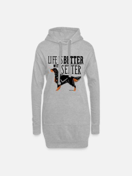 Gordon Setter Besser - Hoodie-Kleid - Grau meliert