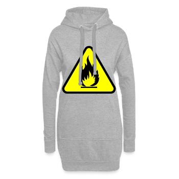 FIRE SHIRT - Hoodie-Kleid - Grau meliert - Vorne