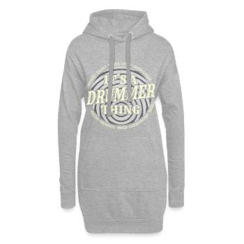 Drummer - Drummer Thing - Hoodie-Kleid - Grau meliert - Vorne