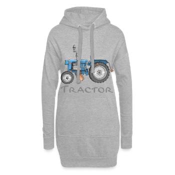 Lustiger Traktor Comic Cartoon Kinder - Hoodie-Kleid - Grau meliert - Vorne