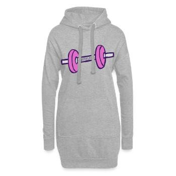 Hantel - Gewichte - Hoodie-Kleid - Grau meliert - Vorne