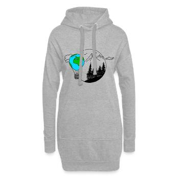 Monts Globe - Sweat-shirt à capuche long Femme - gris chiné - Devant