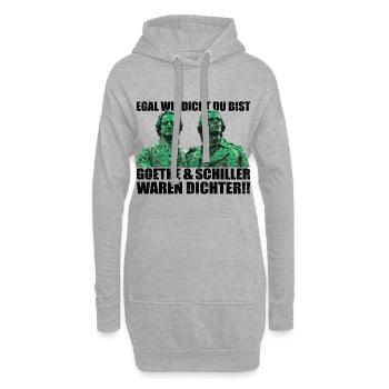 Goethe und Schiller waren Dichter | Cannabis Fun - Hoodie-Kleid - Grau meliert - Vorne