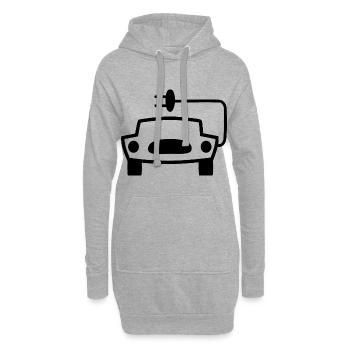 Das Elektroauto - Hoodie-Kleid - Grau meliert - Vorne
