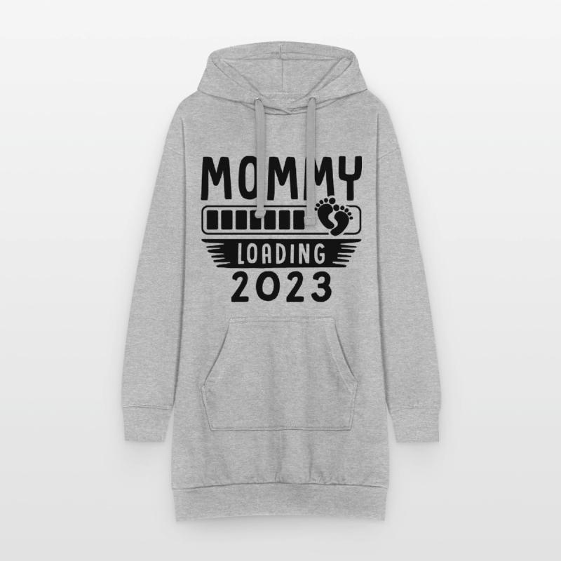 Mama loading 2023, werdende Mutter 2023 Hoodie-Kleid