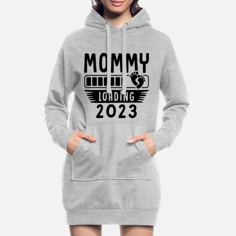 Mama loading 2023, werdende Mutter 2023 Hoodie-Kleid