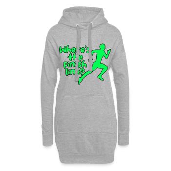 Où est la ligne d’arrivée 4 - Sweat-shirt à capuche long Femme - gris chiné - Devant