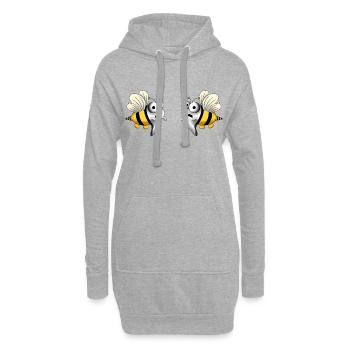 boo bees blank - Sweat-shirt à capuche long Femme - gris chiné - Devant