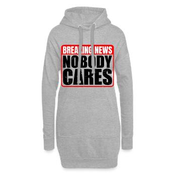Breaking News, Nobody Cares 13 - Hoodie-Kleid - Grau meliert - Vorne