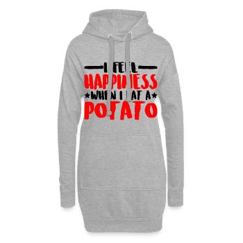 Je ressens du bonheur quand je mange une pomme de terre 3 - Sweat-shirt à capuche long Femme - gris chiné - Devant